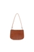 Brown 1DR Twin-Double-pouch shoulder bag in printed leather
