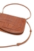 Brown 1DR Twin-Double-pouch shoulder bag in printed leather