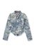 Blue  Shirt in jacquard denim with floating threads