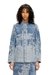 Blue  Jacket in distressed jacquard denim