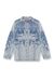 Blue  Jacket in distressed jacquard denim