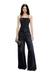 Black and Dark Grey Strappy jumpsuit in batavia-weave denim