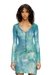Blue  Cardigan in metallic solarised knit