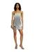 Medium Blue Short dress in striped indigo denim