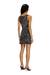 Black Stretch mini dress with contrasting trims