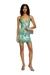 Blue Knitted dress with metallic accent