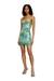 Blue Knitted dress with metallic accent