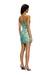 Blue Knitted dress with metallic accent
