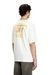 White T-shirt with flocked logo graphics