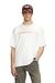 White T-shirt with flocked logo graphics
