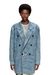 Blue  Blazer in ultra-destroyed jacquard denim