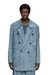 Blue  Blazer in ultra-destroyed jacquard denim