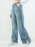 HIGH RISE SIDE SLIT WIDE LEG JEAN
