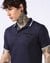 METALLIC COLLAR STRIPE POLO