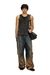 Black Multi-Pkts-Multipocket bucket bag in washed denim