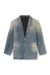Blue Blazer in dirt-effect herringbone denim