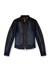 Black Biker-style jacket in bicolour denim