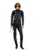 Black Biker-style jacket in bicolour denim