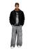 Black Padded bomber jacket in wool blend