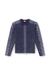 Blue Zip-up cardigan with contrast panels