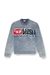 Blue Cotton jumper with denim logo patch
