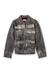 Black Leather jacket with trompe l'oeil pockets