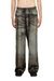 Black Elasticated pants in denim-look viscose