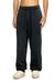 Black Drawstring pants with ribbed trim