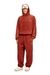 Red Drawstring pants with ribbed trim