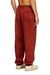 Red Drawstring pants with ribbed trim