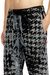 Black Elasticated pants in devoré houndstooth