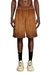 Brown Sweat shorts with phoenix devoré
