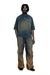 Black Sweatshirt in mixed denim-look jersey