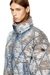 Brown Padded jacket in argyle-quilted devoré denim