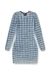 Blue Houndstooth dress with floating yarns