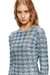 Blue Houndstooth dress with floating yarns