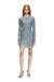 Blue Houndstooth dress with floating yarns