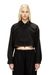 Black Cropped jacket in tailoring fabric and nylon