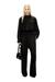 Black Cropped jacket in tailoring fabric and nylon
