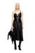Black Nylon jersey top with ruching