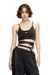 Black Denim-look vest top with wrap ties