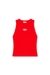 Red Rib-knit top with small logo plaque