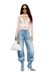 Pink Cut-out jumper in argyle wool