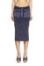 Blue Knit midi skirt with denim cargo pockets