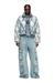 Light Blue Puffer jacket in argyle-quilted devoré shell