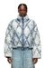 Light Blue Puffer jacket in argyle-quilted devoré shell