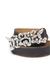 Black Treated leather belt with graffiti buckle