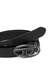 Black 2.4cm leather belt with enamelled buckle