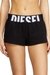 Black Terry cotton shorts with cut-off logo