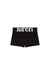 Black Terry cotton shorts with cut-off logo